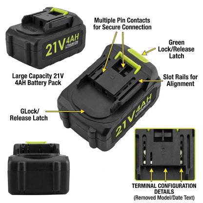 21V Lithium Battery | 4.0Ah with Charger