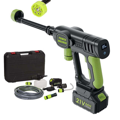 Cordless Pressure Washer 1016 PSI with Digital Display, 21V 4.0Ah Battery & 6-in-1 Nozzle — Portable Power Washer for Car, Patio & Garden — Ebooine Pro